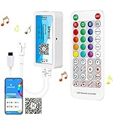 SEZO WS2812B Bluetooth LED Controller 600pixels/port SP611E Music Sync Control for WS2811 WS2815 ...