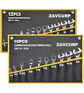 2PCS Wrench Roll Organizer Wrench Roll Up Pouch Heavy-Duty Tool Bag With Labeled Pockets Portable...