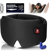 Silk Heated Eye Mask, 2000mAh Large Size Cordless Sleep Mask Warm Eye Compresses Electric Eye Hea...