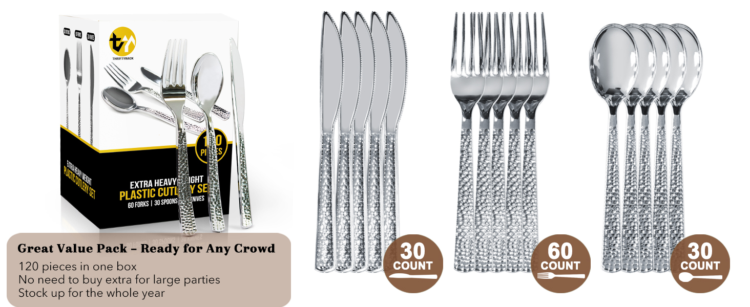 120 Pcs Disposable Cutlery Set