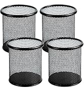 Ameceres 4 Packs Wire Mesh Pencil Holder Metal Pen Cup Desk Pen Organizer Case Pencil Jar Black f...