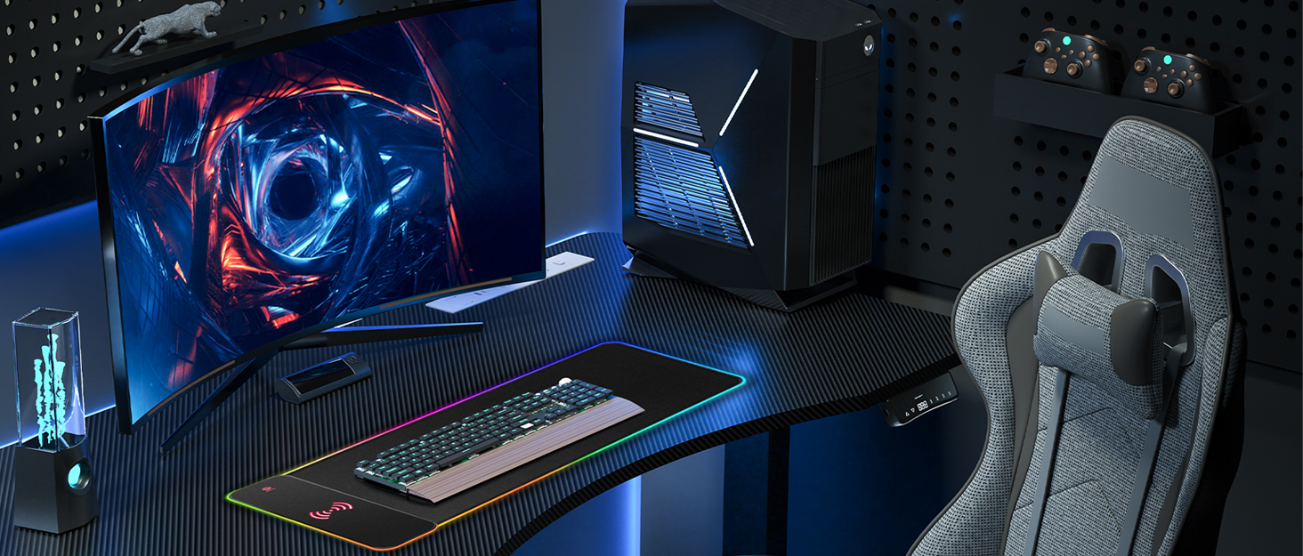 AIBICIDI RGB Mouse Pad with 15W Wireless Charging