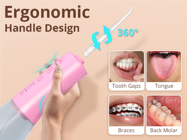 Rechargeable & IPX7 Waterproof, Travel Portable Dental Cleaner