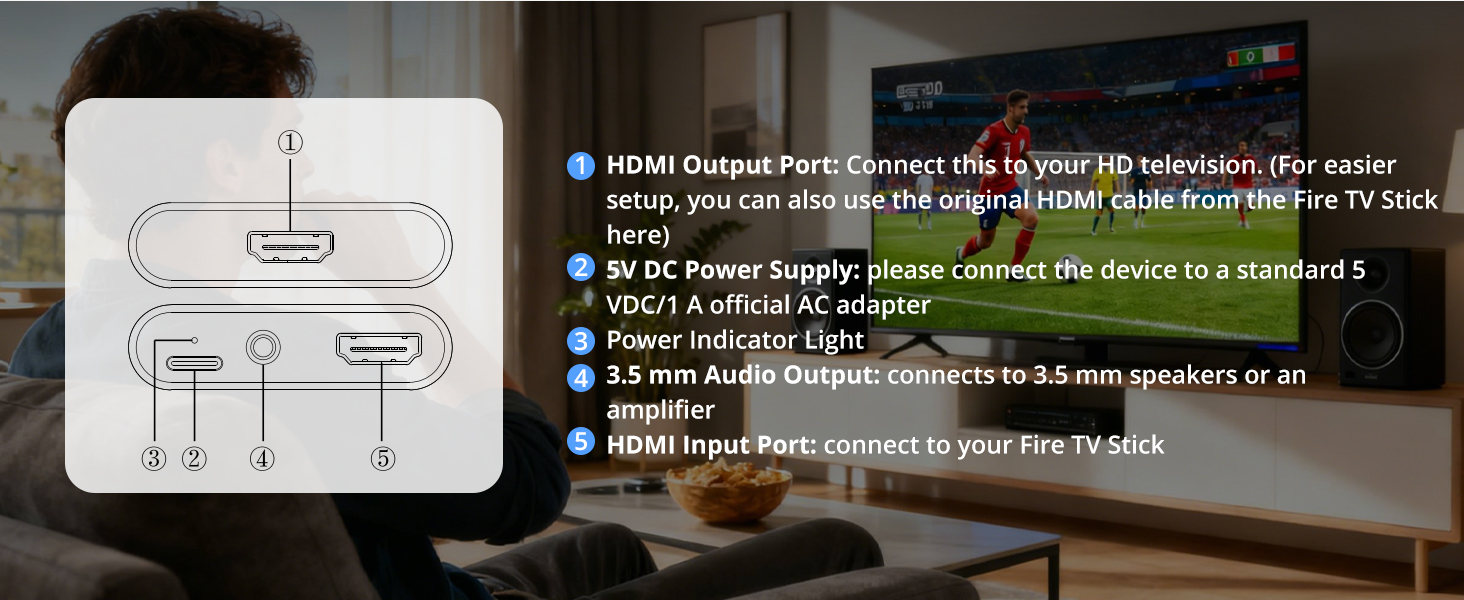 CAMWAY HDMI Audio Extractor,HDMI to HDMI and 3.5mm Audio