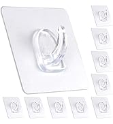 PEYZCNOK Adhesive Hooks, Heavy Duty Utility Hooks 20 lb(Max) Waterproof and Oilproof Removable, C...