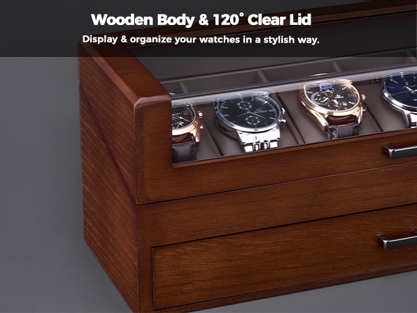 Wooden Body & 120° Clear Lid