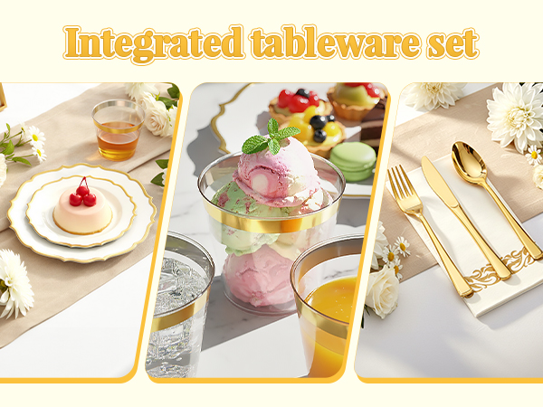 Gold Plastic Plates Disposable