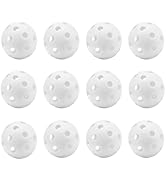 12-Pack Airflow Hollow Plastic Practice Golf Balls, Limited Flight Plastic Golf Training Balls fo...