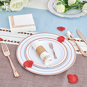 Rose Gold Plastic Plates