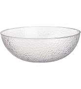 Lillian Collection Stunning Clear Plastic Round Hammered Bowl - 18" (4 Pc.) - Unique Textured Des...