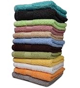 CH 100% Cotton Washcloths Pack of 12 - (12 x 12) - Ultra Soft Towels for Bathroom and Home, High ...