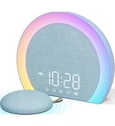 ANJANK Super Loud Alarm Clock with Wireless Bed Shaker, Vibrating Dual Alarm with Light Wake Up f...