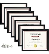 Giftgarden 7 Pack 8.5x11 Picture Frame Black, Award Certificate Diploma Document Bulk 8.5 x 11 Fr...