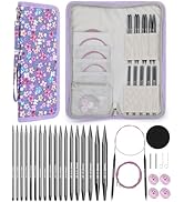 Coopay Interchangeable Knitting Needles, 9 Pairs Knitting Needle Set (3-8mm) with 4 Cables (40/60...