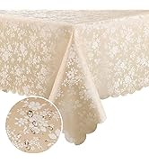 Smiry Rectangle Table Cloth, Waterproof Heavy Duty Vinyl Tablecloths, Wipeable Washable Table Cov...