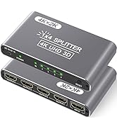 Movcle HDMI Splitter 1 in 4 Out, 4K HDMI Splitter for Dual Monitors/Mirror, Supports 4Kx2K@30Hz 3...