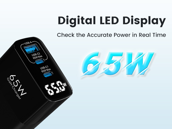 usb c charger block with display