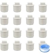 HayEastdor 16PCS 1/2inch White PVC Male Thread Pipe End Cap Plug Adapter PVC Fittings 1/2" Fittin...