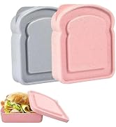 Jizlan 1Pc Random Color Sandwich Containers, Sandwich Box Food Storage Toast Shape Holder Plastic...