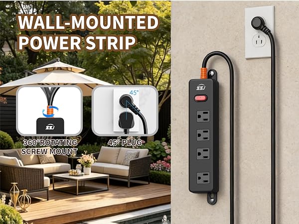 WALL-MOUNTED POWER STRIP