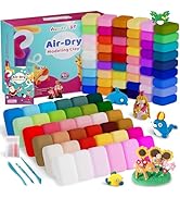Aestd-ST Air Dry Clay 90 Colors, Modeling Clay for Kids, DIY Model Magic, Molding Clay Kit with S...