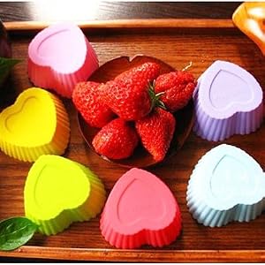 heart silicone baking cups