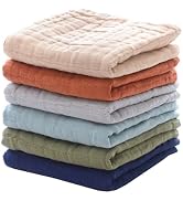 MUKIN Cotton Towel for Baby, Soft Face Cloths, Newborn Absorbent Bath Wipes, Muslin Washcloth Bur...