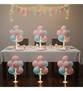 6 Set Balloon Stand Table Centerpieces with LED Lights for Party Decor, Balloons Centerpieces for...