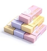 M&G 6 Pcs Pencil Erasers, Assort Color Rectangular Erasers, Writing Erasers for School Office, Ar...