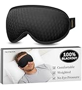 Blackout Sleep Mask: Weighted Eye Mask for Men Women - 3D Contoured Zero Pressure and Eyelash Fre...