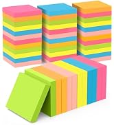 WeLiu Sticky Notes 3x3 Inches, Self-Stick 48 Pads Bulk, 100 Sheets/Pad, 6 Bright Colors, Adhesive...