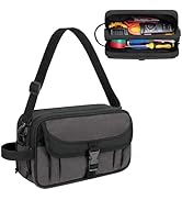 Trahzia Small Canvas Tool Pouch with Zipper, 12 Inch Tool Organizer Bag, Double Layer Utility Sto...