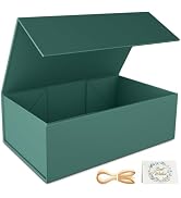 RYDDOY Green Gift Box, 12x6x4'' Gift box for Presents with Lids Magnetic Closure Rectangle Collap...