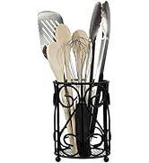 Blue Donuts Kitchen Utensil Holder - Metal Vintage Utensil Holder Kitchen Counter Organizer, Blac...