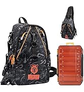 KINGDOM Fishing Tackle Storage Bag With Fishing lure Box, Water-Resistant Fishing Backpack with R...