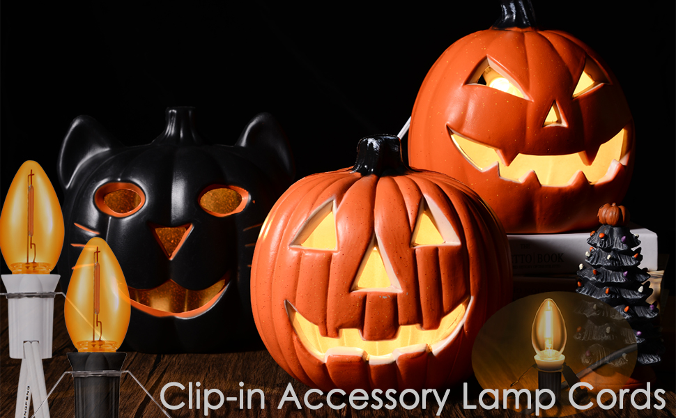 Clip in light cord with bulb lights