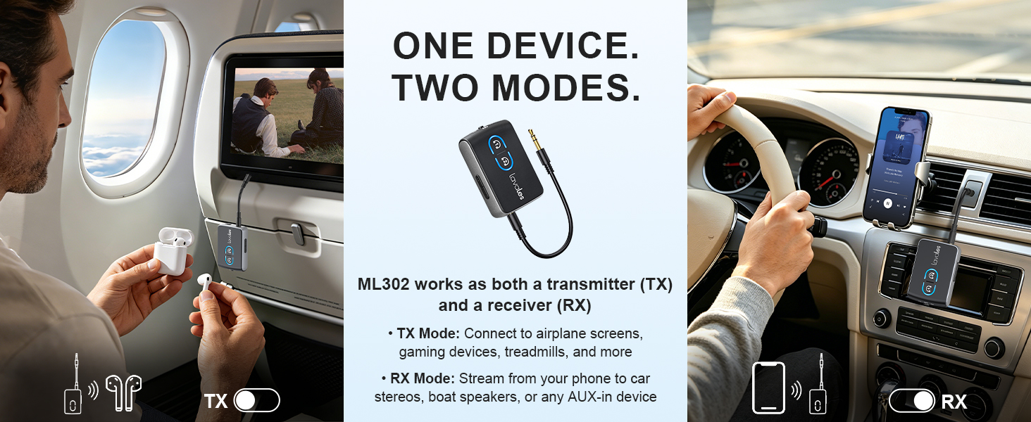 adapter supports simultaneous connection of 2 wireless Bluetooth headphones