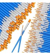 Halobios Paint Brushes Set for Acrylic Painting, 50 Pcs Flat and 50 Pcs Round Art Paint Brushes A...