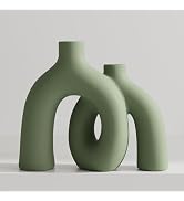 Hug Donut Decorative Vase Set - Sage Green Modern Nordic Boho Style Vases Home Decor,Matte Cerami...