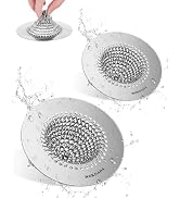Wokdada 2 PCS Kitchen Sink Drain Strainer, Flippable Mesh Sink Strainer, 304 Stainless Steel Sink...