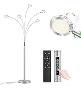 LED Arc Floor Lamp with Remote, 2250LM Dimmable Floor Lamp with Timer, Adjustable Colors, Brightn...
