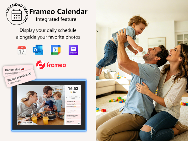 FRAMEO 10.1 Inch Smart WiFi Digital Photo Frame Digital Picture Frame Digital Calendar