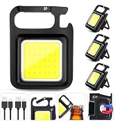 MAKDAK Rechargeable EDC Keychain Flashlight Cob Keychain Work Light 4 Modes Small Emergency with ...