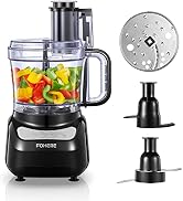 FOHERE Food Processor, 12 Cup, 2-in-1 Feed Chute Vegetable Chopper & Meat Grinder for Mincing, Di...