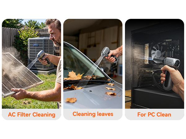 wolfbox air duster for tv screen cleaning, hvac filter cleaning