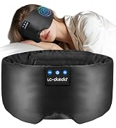 LC-dolida Luxurious Silk Soft Sleep Mask, Sleep Headphones with Bluetooth 5.4 for Side Sleeper, T...