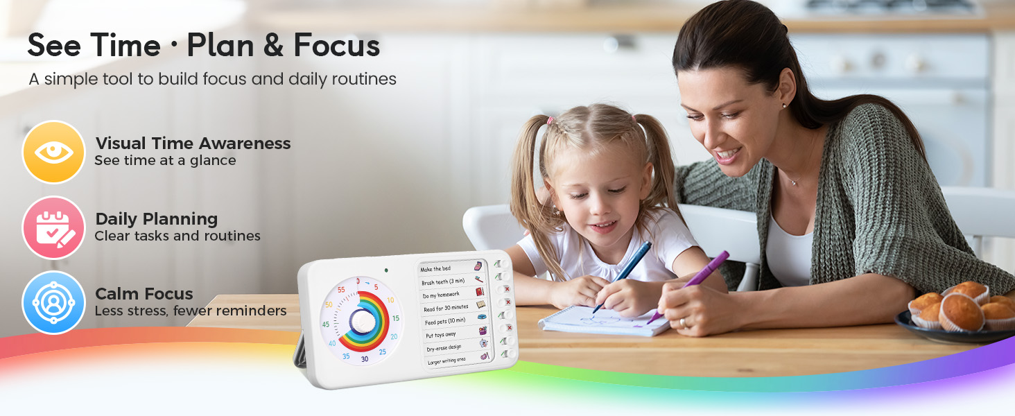 2 in 1 visual timer task board adhd autism dry erase chore chart visual schedule kids adults
