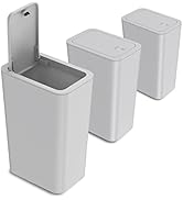 N. NETDOT 3 Pack 10 Liter / 2.6 Gallon Bathroom Trash Can, Small Trash Can with Lid, Garbage Can ...