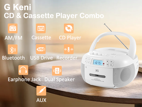 cd cassette player boombox fm am radio