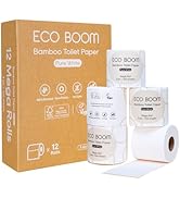 ECO BOOM Bamboo Toilet Paper 3 Ply - Sustainable Tree-Free Toilet Tissue - 12 Rolls & 360 Sheets,...